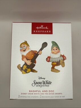 Hallmark Disney Snow White Bashful & Doc Ornaments 2024